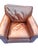 Red Vintage Restoration Hardware Style Leather Chair and Ottoman Set For Sale - Image 8 of 9