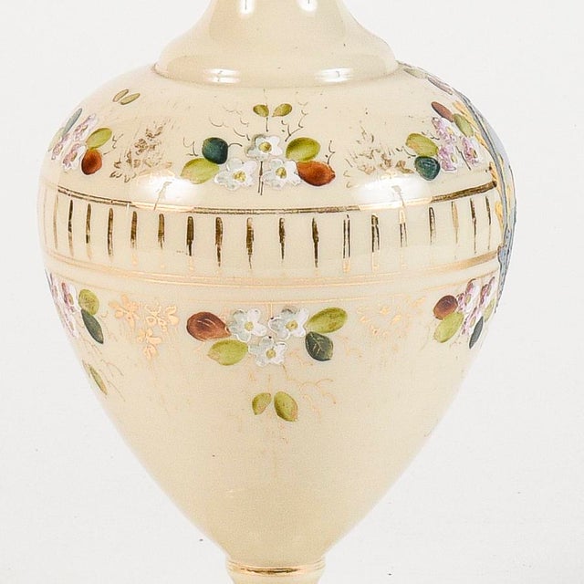 Opal Glass Vase with Lid Maritime Scene, France For Sale - Image 18 of 18