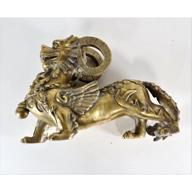 Early 20th Century Chinese Bronze Bixie Figure For Sale - Image 4 of 13