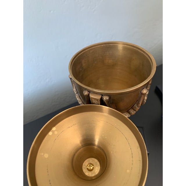 Mid 20th Century Brass Mantle Urns - A Pair For Sale In Nashville - Image 6 of 9