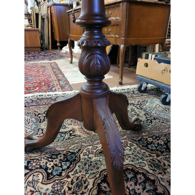 1950s 1950s Vintage Chippendale Tilt Top Piecrust Edge Tea Table For Sale - Image 5 of 9