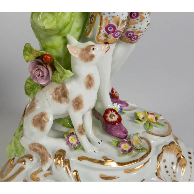 Old Paris Antique Old Paris Porcelain Figure of Imperial Shepherd & Dog For Sale - Image 4 of 5