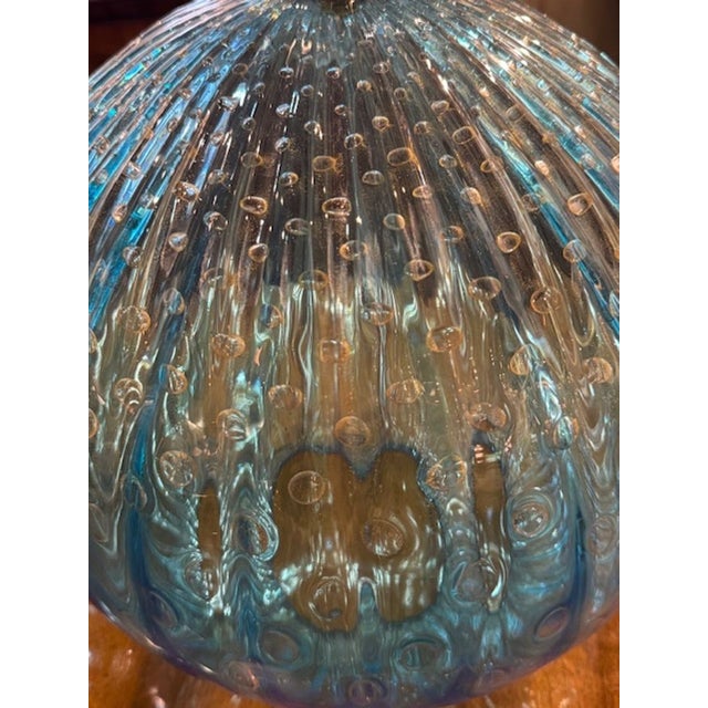 Modern Pair of Murano Glass Globe Lamps For Sale - Image 3 of 5