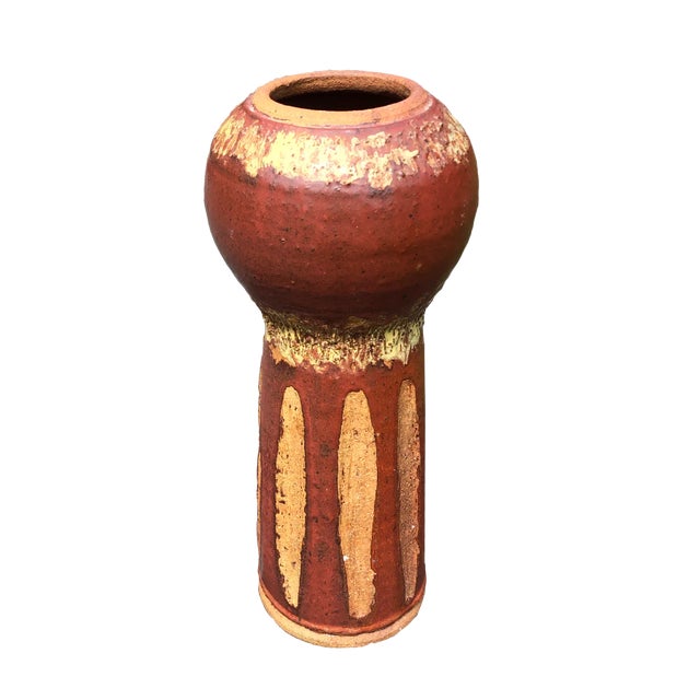 1970s 1970's Mid Century Studio Pottery Vase Signed For Sale - Image 5 of 5