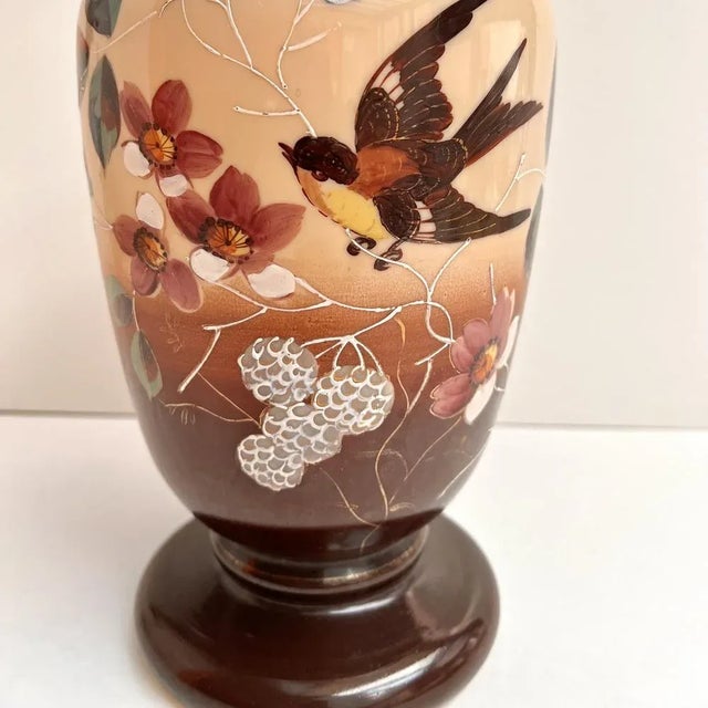 Large French Antique Vase in Opaline Glass For Sale - Image 5 of 9