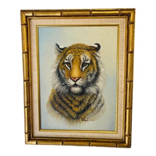 Vintage Tiger, Oil on Canvas signed ' by Watson' For Sale