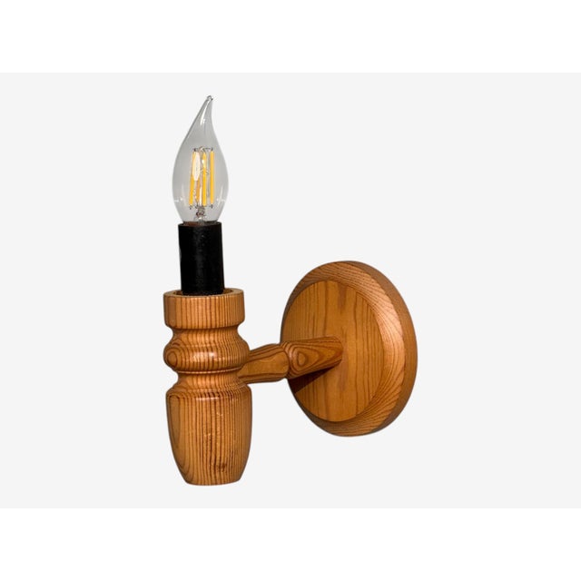 Magnafon Belysning Aps, Danish Modern, Wall Sconce, Pine, Denmark, 1960s For Sale In New York - Image 6 of 10