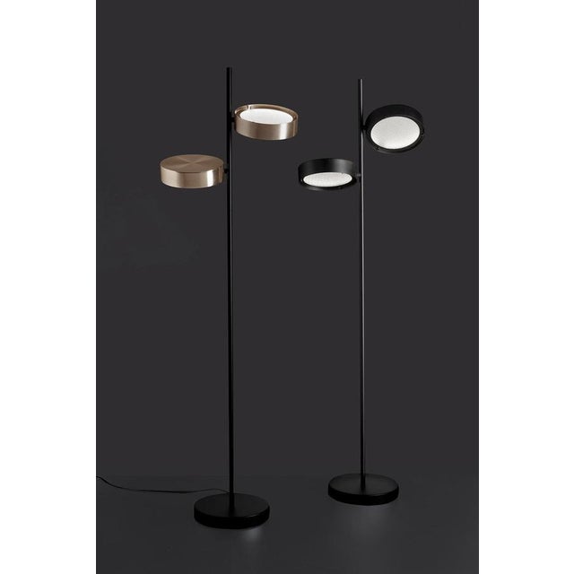 Silver Black Matt Berlin 323 Floor Lamps by Christophe Pillet for Oluce, Set of 2 For Sale - Image 8 of 10