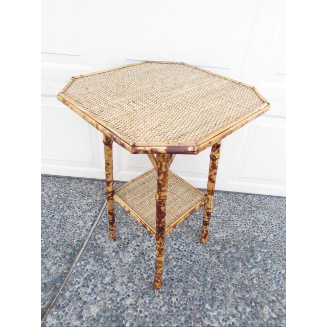 English Antique English Tiger Bamboo Table For Sale - Image 3 of 17