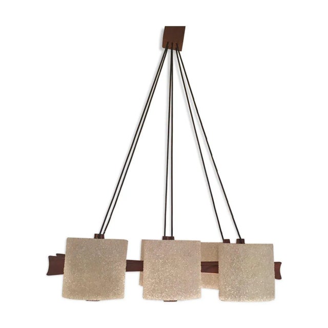 Vintage Scandinavian 6-Light Chandelier, 1950s For Sale - Image 10 of 10