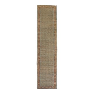 Slate Blue Persian Senneh Wide Long Runner, Early 20th Century - 3'8" x 17' For Sale