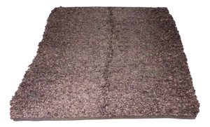 Vintage Leather and Hide Rug with Mosaic Texture in Brown Tones