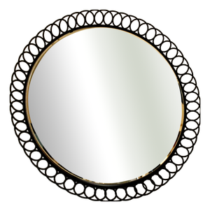 Circular String Mirror in Metal, 1960s