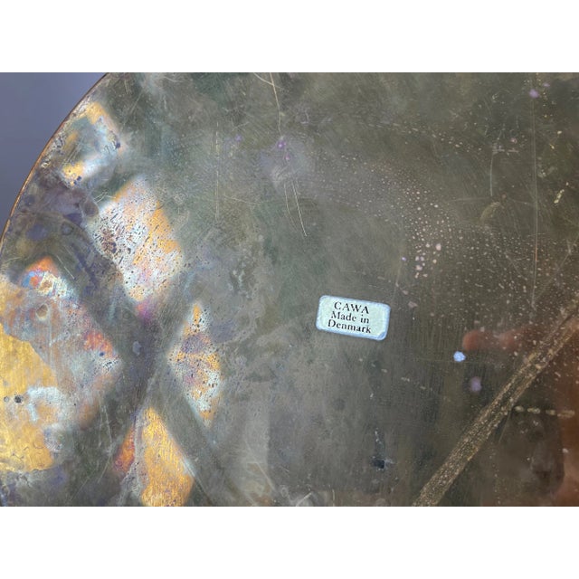 Danish Modern Circular Brass Serving Tray from Cawa, 1970s For Sale - Image 4 of 7