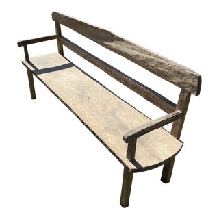Antique Straight Back Bench For Sale