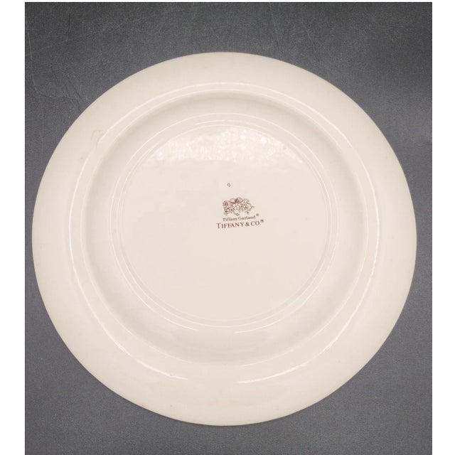 Traditional 1990s Tiffany & Co Garland Christmas Dinner Plate 10.5” Cream Holiday Discontinued For Sale - Image 3 of 12