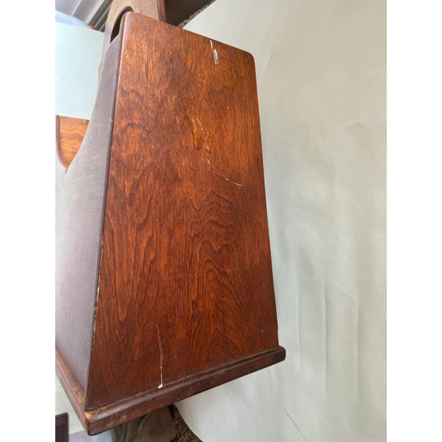 Wood Mid 20th Century Vintage Conant-Ball Co. Wooden Magazine Rack For Sale - Image 7 of 13