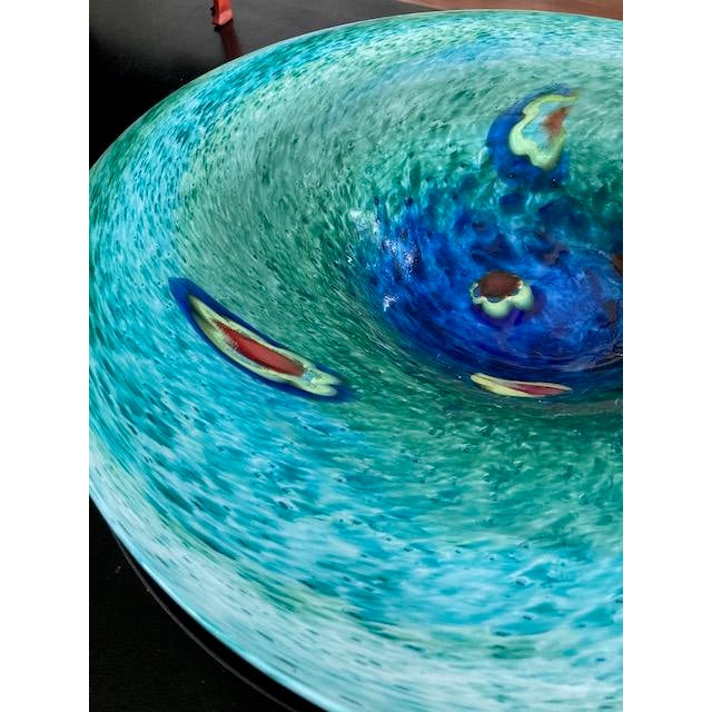 1970s 1970s Large Blue Murano Glass Platter For Sale - Image 5 of 7