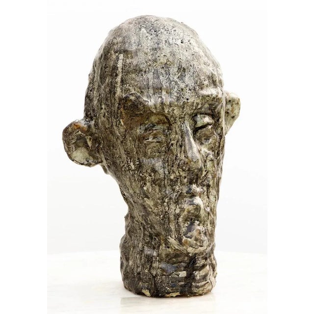 Ceramic Aldonza, Head, 2019, Nephiline-Manganese Glazed Ceramic For Sale - Image 7 of 15