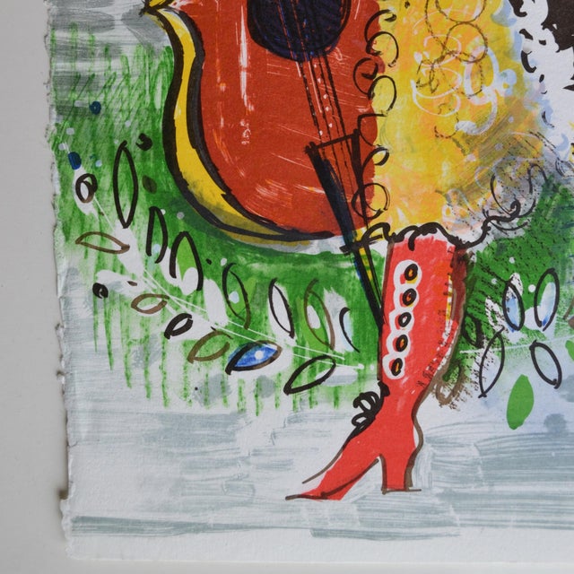 Charles Cobelle Limited Edition "Music Man" Lithograph by Charles Cobelle, Signed Artist Proof For Sale - Image 4 of 4