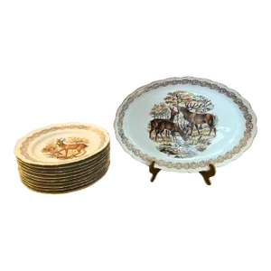 Circa 1930 Limoges Wild Game / Hunting Set for Ten- 11 Pieces