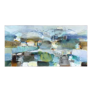 Unknown Shore - Large Layered Abstract Colorfield Painting Original Artwork by Greet Helsen