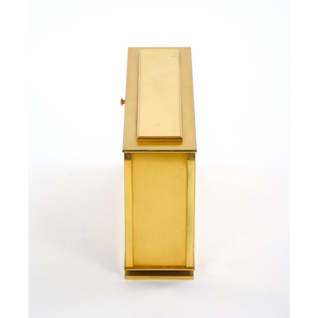Metal Tiffany & Co. Gilt Bronze Rectangular Desk Clock With Volumatic Dial, Circa 1960 For Sale - Image 7 of 14