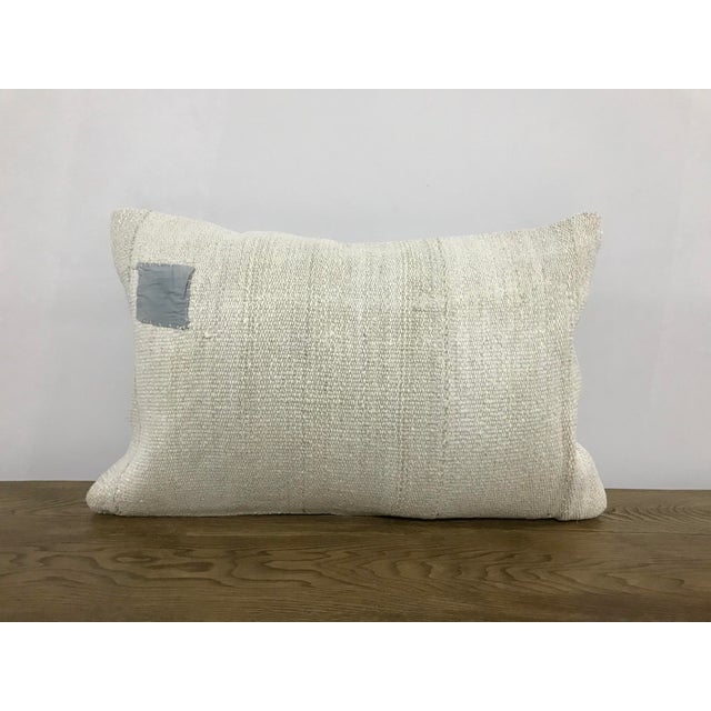 Turkish Distressed Living Room White Kilim Lumbar Pillow Cover