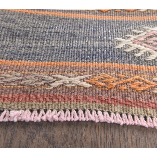 1970s Vintage Handmade Turkish Wool Multicolored Rug For Sale - Image 4 of 8