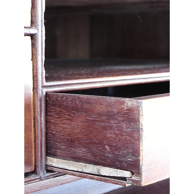 English Cylinder Secretaire in Polished Mahogany, 1890s For Sale - Image 14 of 18
