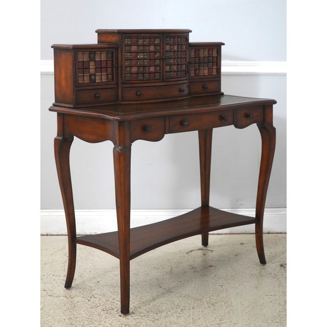 Age: Approx. 20 Years Old Details: Book Spline Door Fronts Mahogany Embossed Leather High Quality Construction Queen Anne...