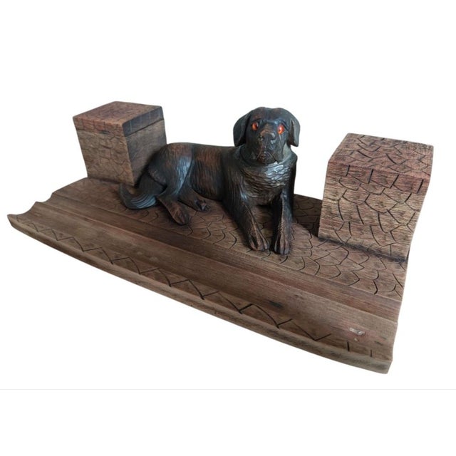Black Forest Inkwell with Berner Dog, 1950s For Sale - Image 4 of 11