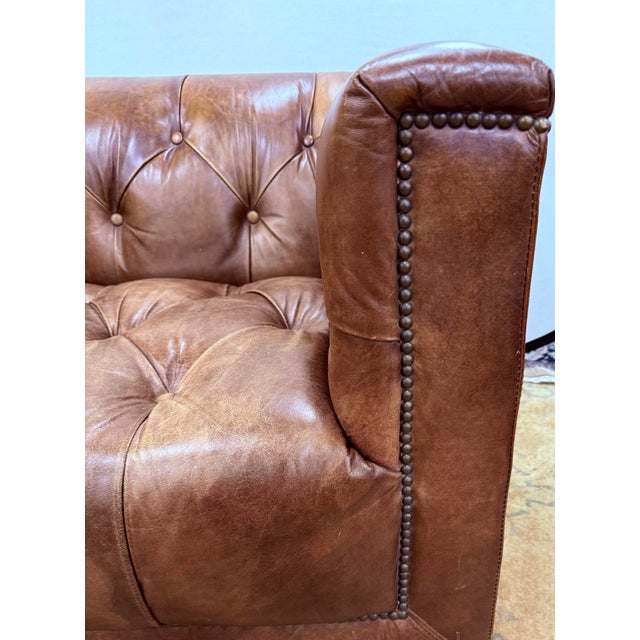 Early 21st Century Restoration Hardware Savoy Tufted Leather Club Chair For Sale - Image 5 of 7