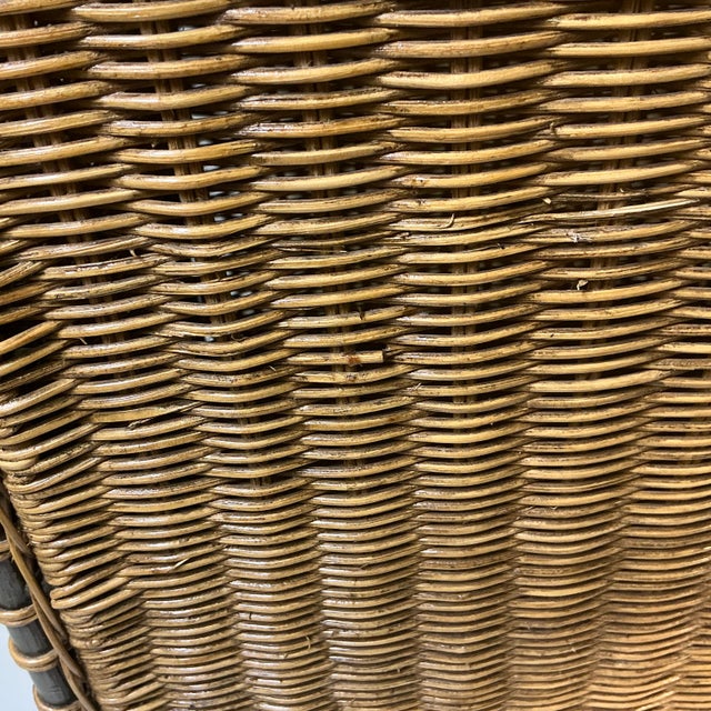 Vintage Boho Chic Coastal Wicker and Steel Hamper.. For Sale - Image 16 of 16