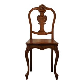 Vintage Antique French Provincial Louis XV Accent Vanity Chair For Sale