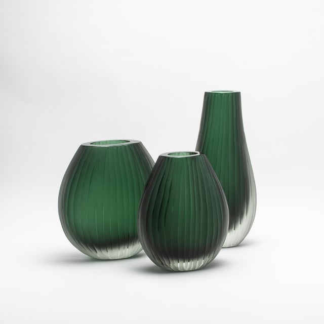 Hand-Blown Murano Supreme Vase in Emerald Green Large For Sale - Image 11 of 12