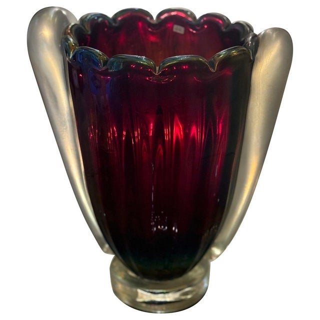 Art Deco Style Iridescent Murano Glass Vase, 1980s For Sale - Image 11 of 11