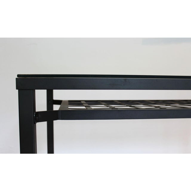 Glass and Black Metal Table, 2010s, in Very Good conditions. Designed from 2000