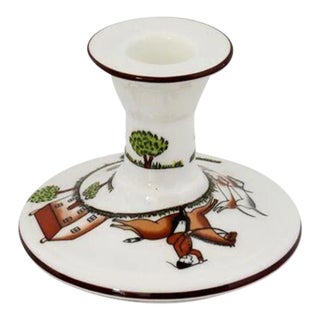 Porcelain Hunting Scene Candstick For Sale