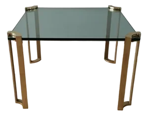 Vintage Hollywood Regency Coffee Table in Brass and Glass by Peter Ghyczy, 1970s