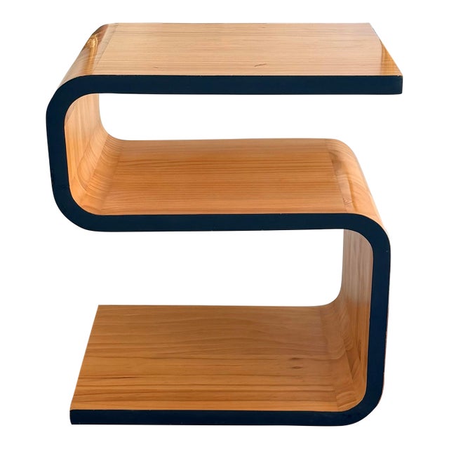Modern Scandinavian Alvar Aalto Style Zigzag Side Table For Sale