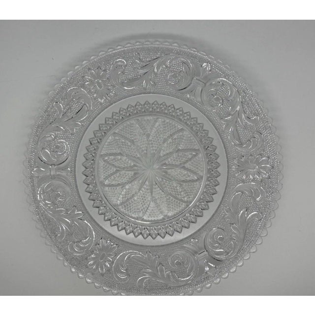 1940s Vintage Westmoreland Crystal Princess Feather Pattern Salad Plate 8" For Sale - Image 5 of 9