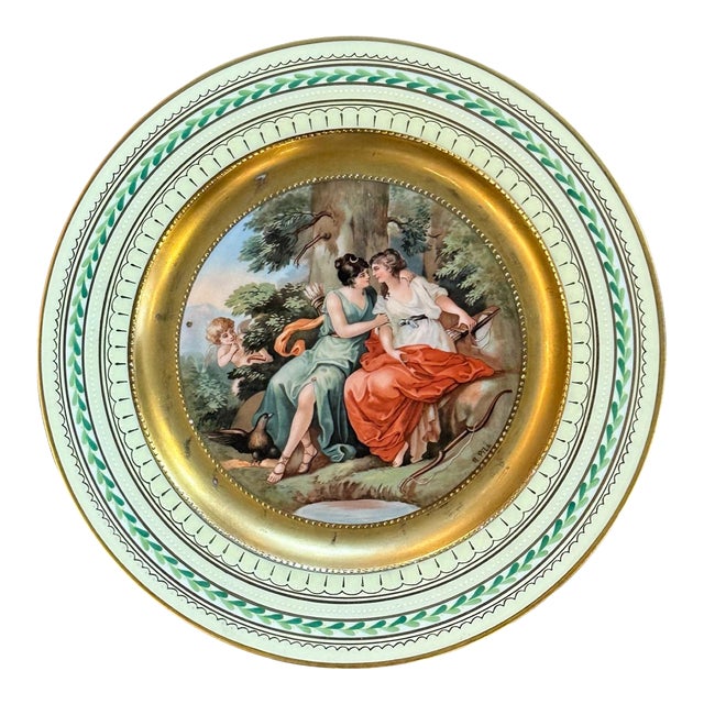 1900s Royal Vienna-Style Cabinet Plate Featuring the Myth of Jupiter and Callisto For Sale