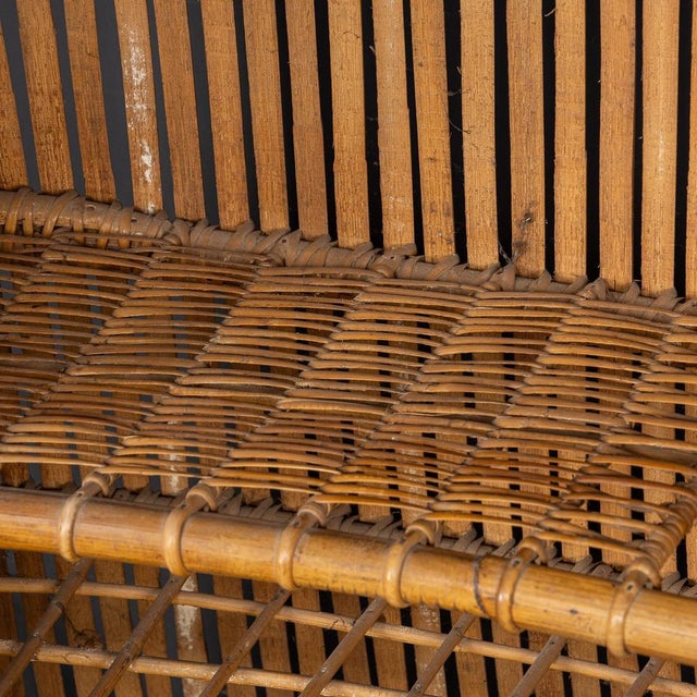 20th Century Italian Standing Dry Bar and Stools in Bamboo, 1960s, Set of 3 For Sale - Image 10 of 18