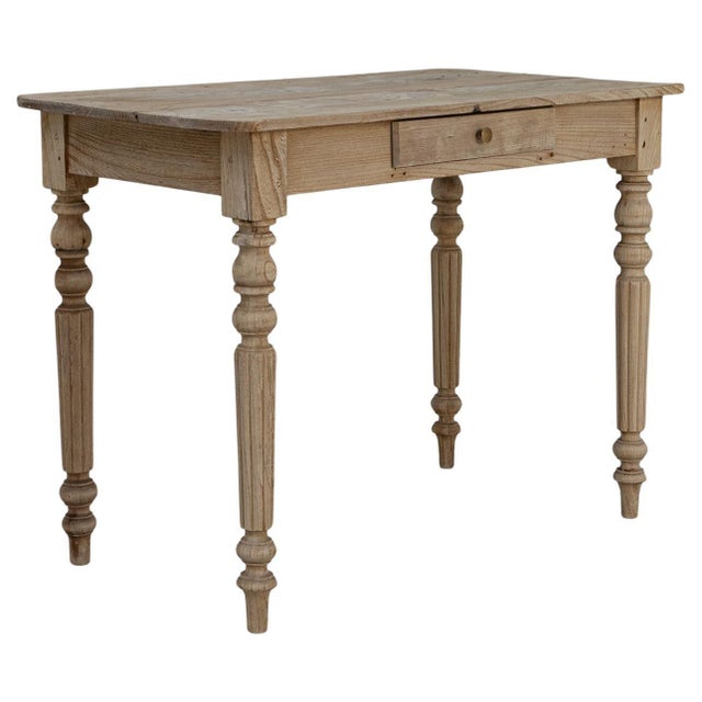 19th Century French Louis XVI Wooden Writing Table With Drawer For Sale - Image 15 of 18