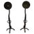 20th Century Oversized Hand Forged Black Wrought Iron Sunflower Andirons - A Pair For Sale - Image 10 of 10