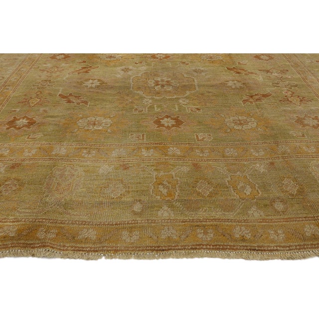 Antique Turkish Oushak Rug - 08'07 X 12'09 For Sale - Image 4 of 12