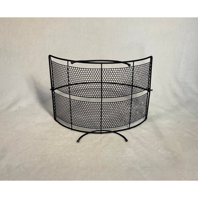 1950s Wrought Iron Magazine Rack Mid Century Modern For Sale In Greenville, SC - Image 6 of 12