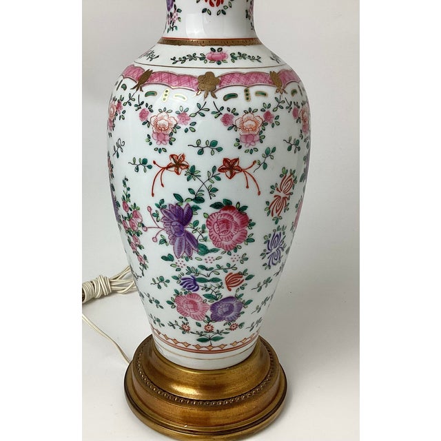 Ceramic Pair of 1930s Samson Porcelain Chinese Export Style Lamps For Sale - Image 7 of 8