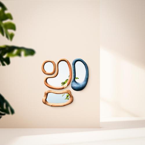 Des Miroirs Timber Hardwood Wall Mirrors by Marco Calhau, Set of 4 For Sale - Image 10 of 13